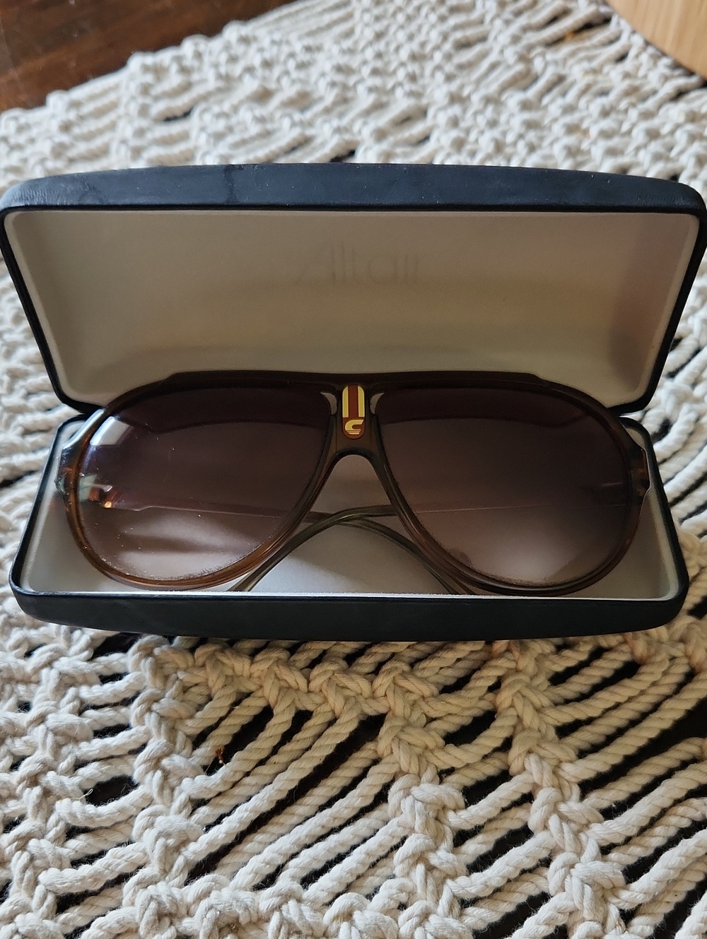 Vintage Carrera Brown Aviator Sunglasses with Gold Bridge Detail
